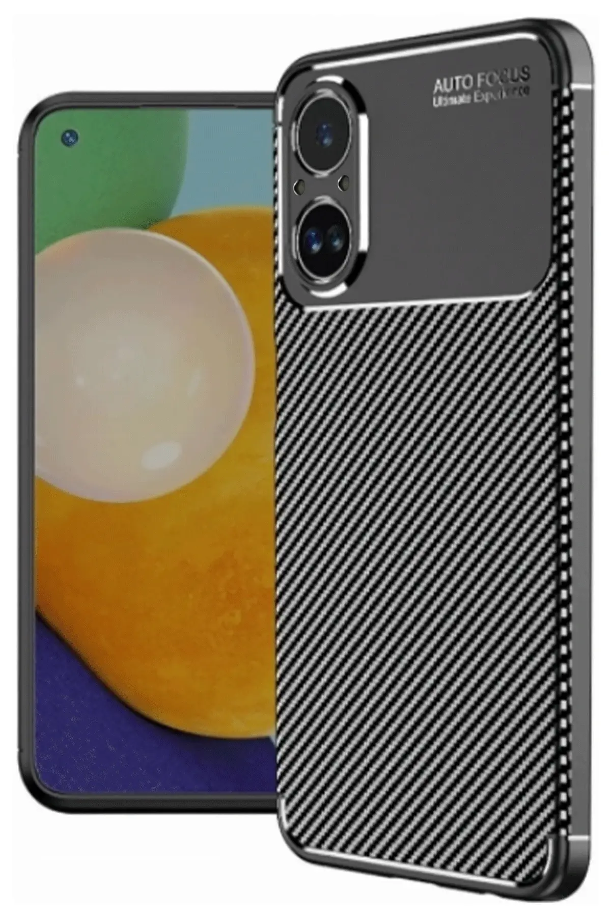 Newface Realme 12 Lite Kılıf Auto Focus Karbon Kapak - Siyah