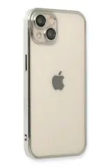 Newface iPhone 13 Kılıf Razer Lensli Silikon - Gümüş