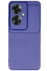Newface Oppo Reno 11F Kılıf Auto Focus Karbon Kapak - Lacivert