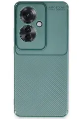 Newface Oppo Reno 11F Kılıf Auto Focus Karbon Kapak - Koyu Yeşil