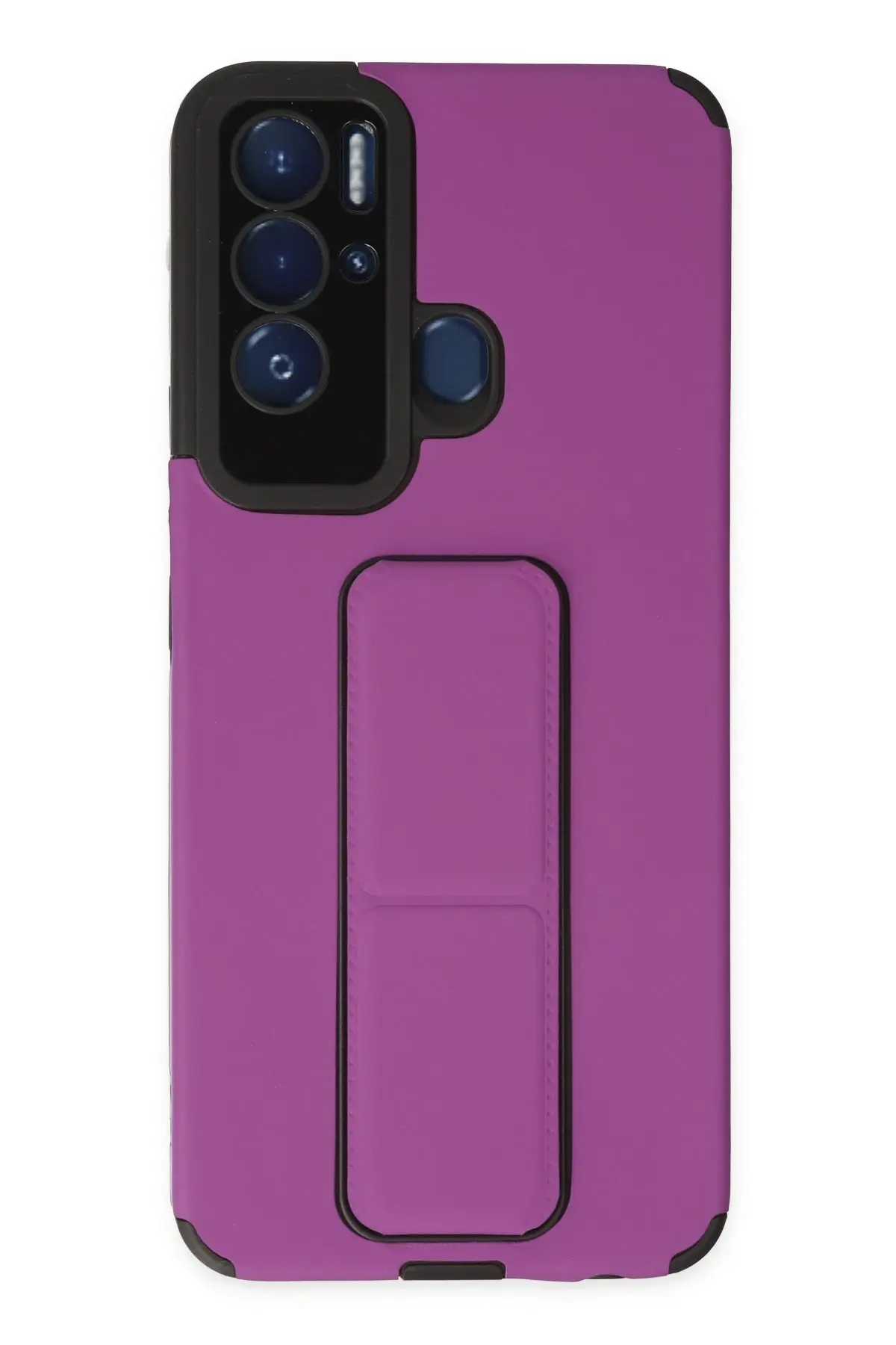 Newface Tecno Pova Neo Kılıf Mega Standlı Silikon - Mor