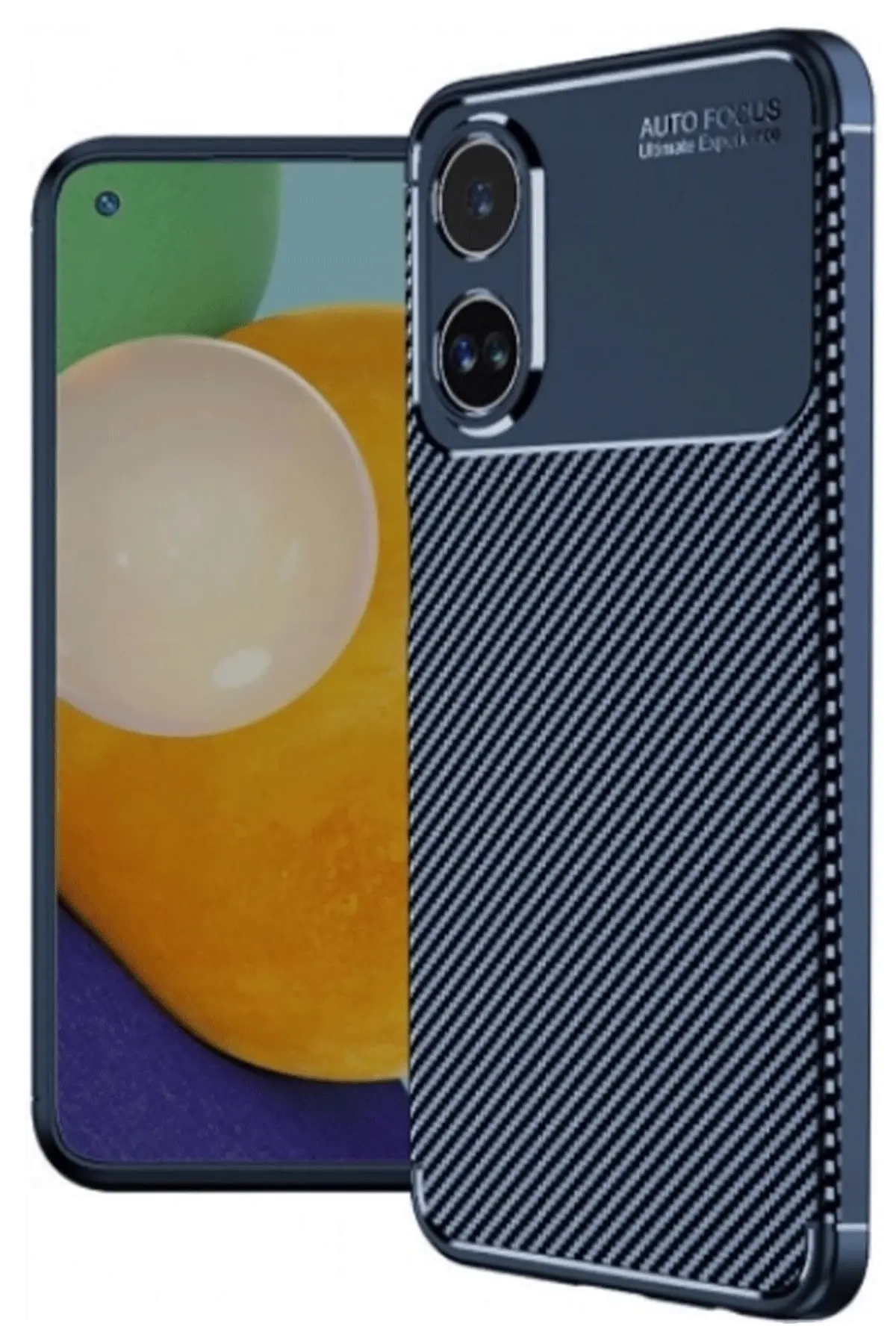 Newface Oppo A38 Kılıf Auto Focus Karbon Kapak - Lacivert