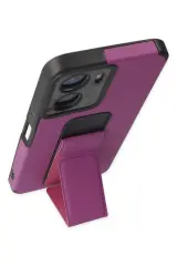 Newface Vivo Y16 Kılıf Mega Standlı Silikon - Mor