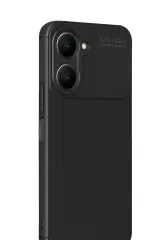 Newface Vivo Y18 Kılıf Auto Focus Karbon Kapak - Siyah