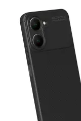 Newface Vivo Y18 Kılıf Auto Focus Karbon Kapak - Siyah