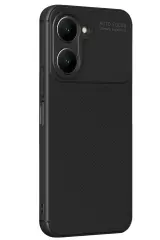 Newface Vivo Y18 Kılıf Auto Focus Karbon Kapak - Siyah