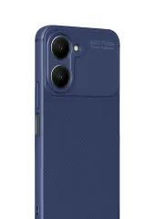 Newface Vivo Y18 Kılıf Auto Focus Karbon Kapak - Lacivert