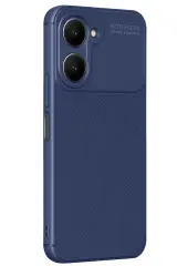 Newface Vivo Y18 Kılıf Auto Focus Karbon Kapak - Lacivert