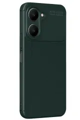 Newface Vivo Y18 Kılıf Auto Focus Karbon Kapak - Koyu Yeşil