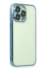 Newface iPhone 13 Pro Kılıf Razer Lensli Silikon - Açık Mavi