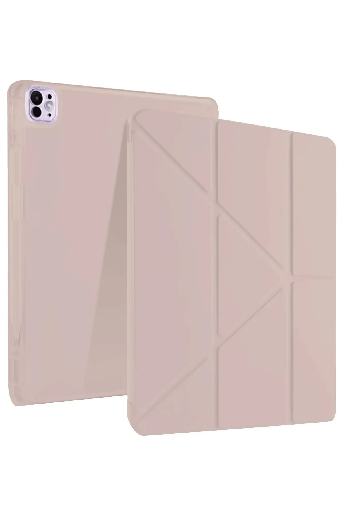 Newface iPad Pro 13 (2024) Kılıf Kalemlikli Mars Tablet Kılıfı - Rose Gold