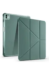 Newface iPad Pro 13 (2024) Kılıf Kalemlikli Mars Tablet Kılıfı - Koyu Yeşil