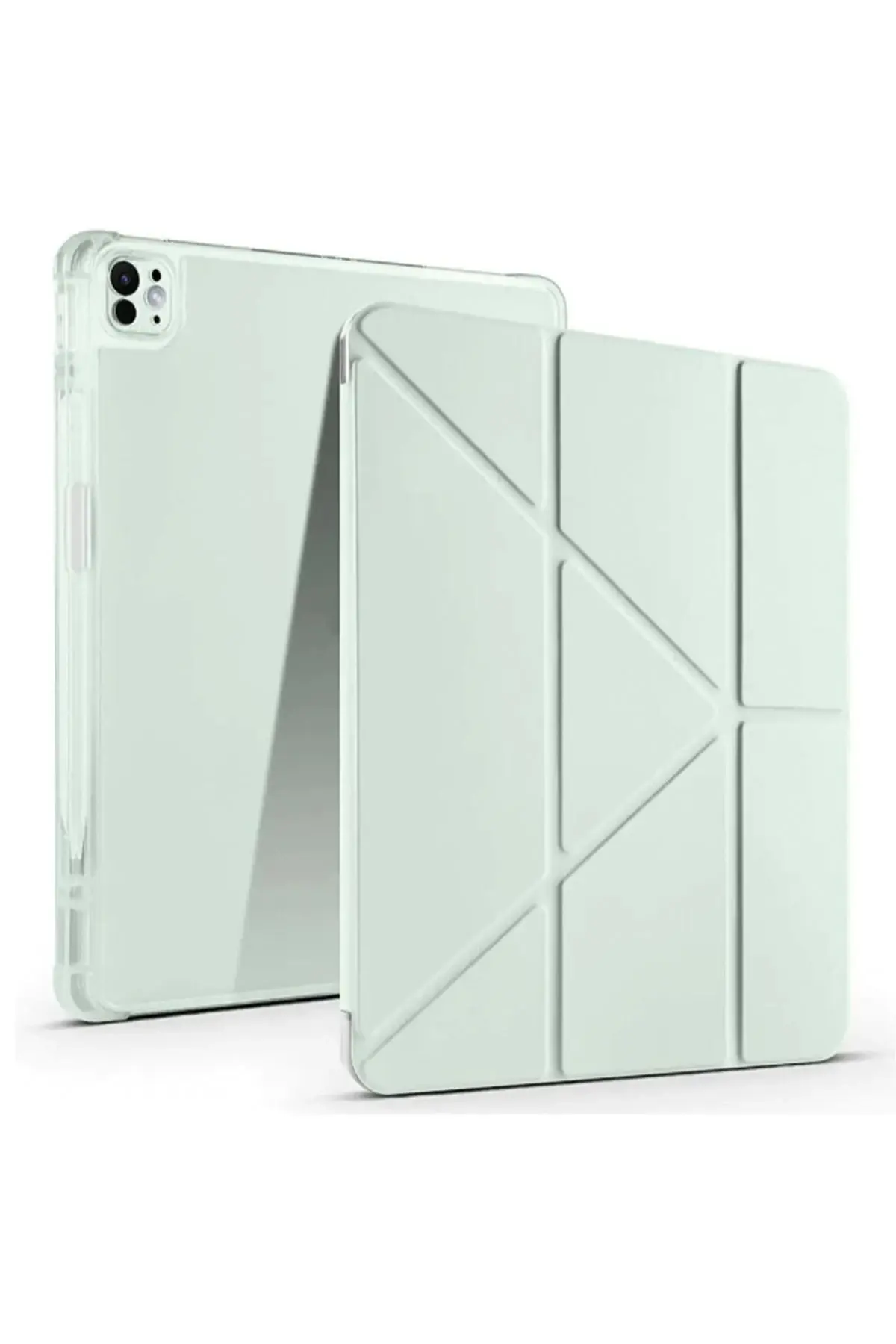 Newface iPad Pro 13 (2024) Kılıf Kalemlikli Mars Tablet Kılıfı - Açık Yeşil