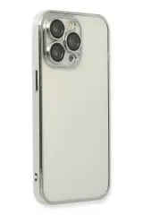 Newface iPhone 13 Pro Max Kılıf Razer Lensli Silikon - Gümüş