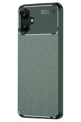 Newface Samsung Galaxy A06 Kılıf Auto Focus Karbon Kapak - Koyu Yeşil