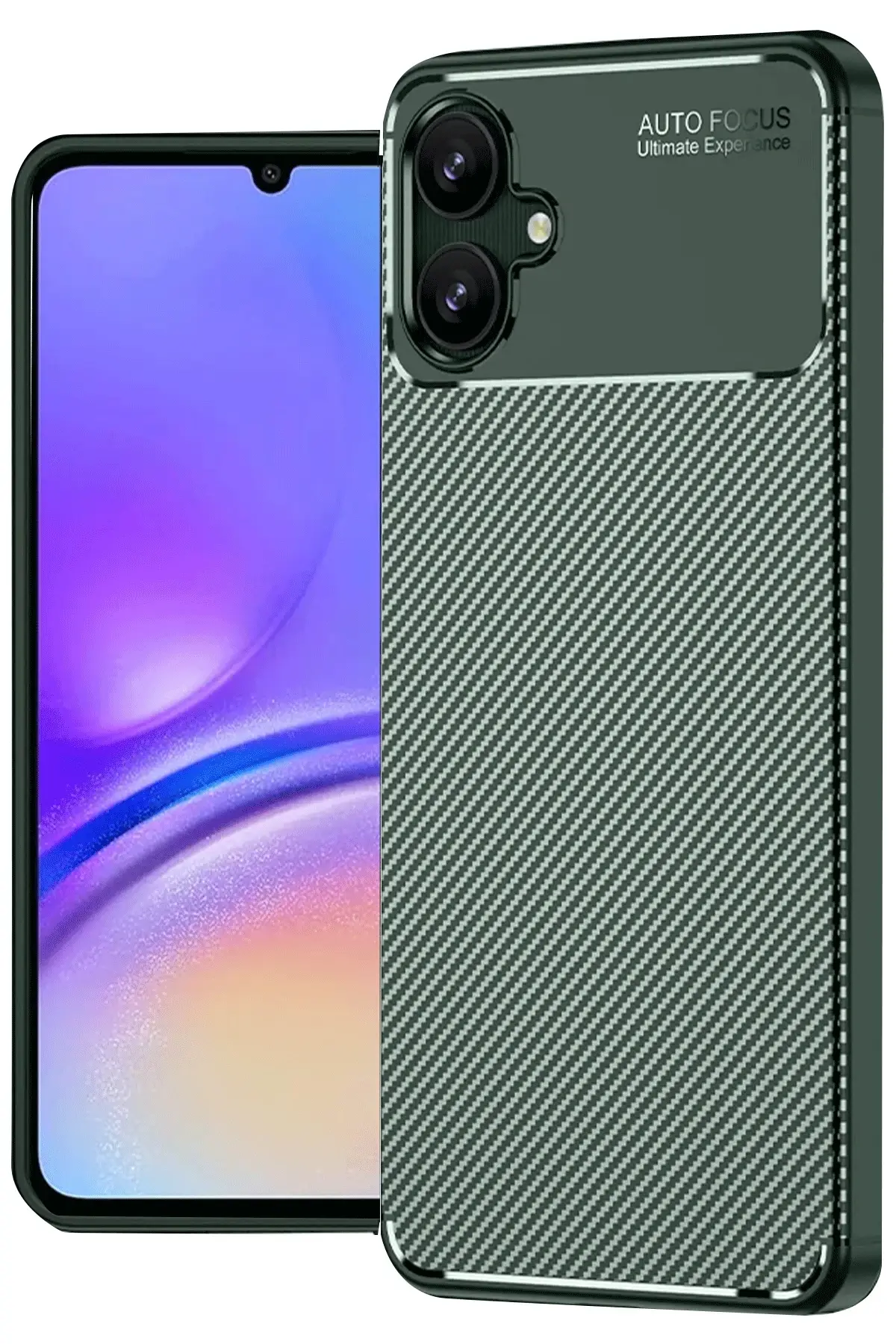 Newface Samsung Galaxy A06 Kılıf Auto Focus Karbon Kapak - Koyu Yeşil