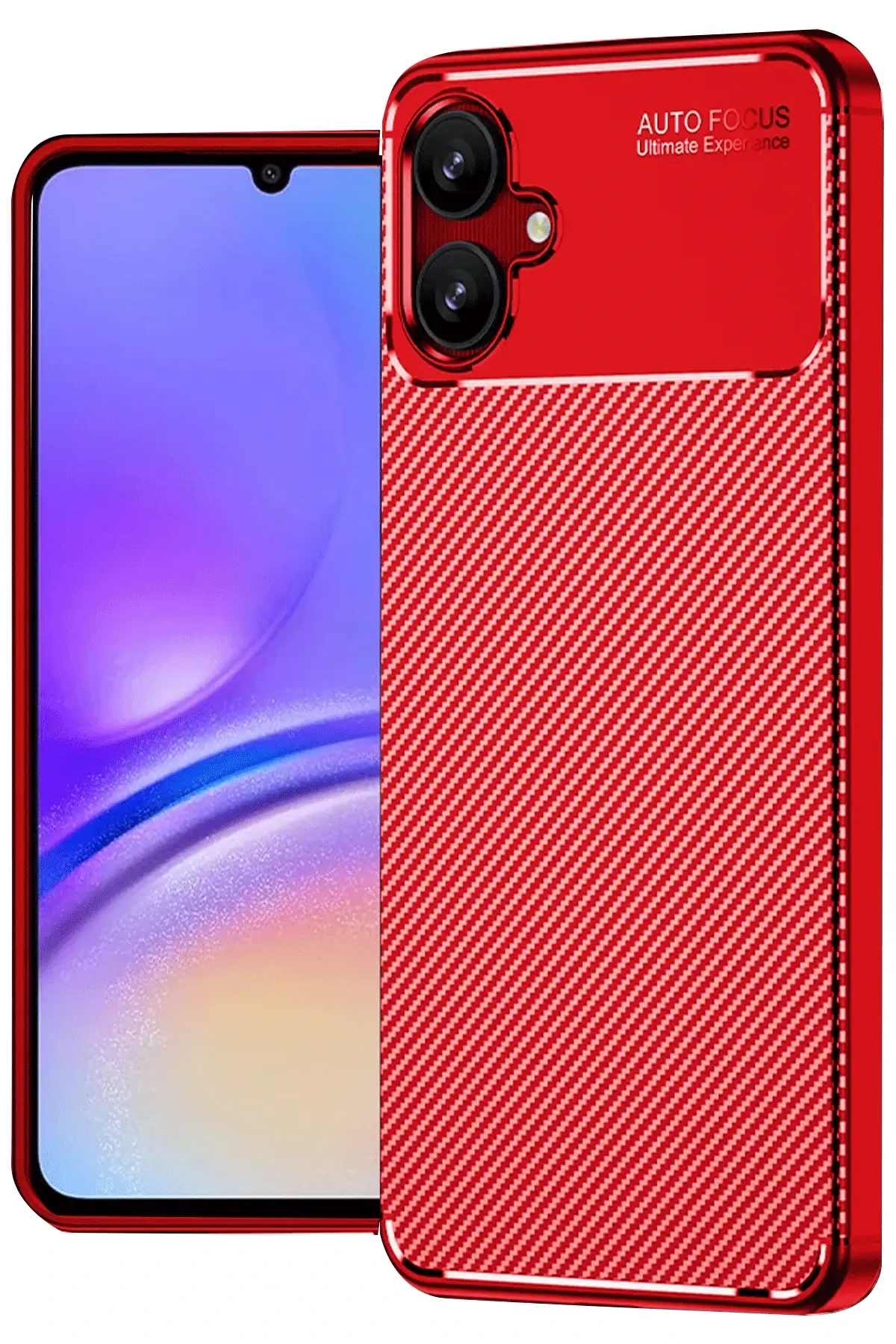 Newface Samsung Galaxy A06 Kılıf Auto Focus Karbon Kapak - Kırmızı