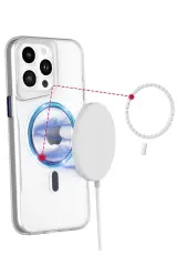 Newface iPhone 16 Plus Kılıf PC Poso Magsafe Kapak - Şeffaf