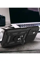 Newface İnfinix Hot 30 5G Kılıf Pars Lens Yüzüklü Silikon - Gümüş