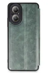 Newface Realme 12 Lite Kılıf Flip Cover - Koyu Yeşil