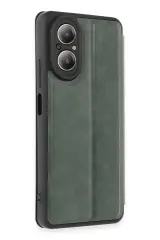 Newface Realme 12 Lite Kılıf Flip Cover - Koyu Yeşil