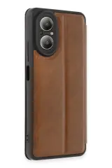 Newface Realme 12 Lite Kılıf Flip Cover - Taba