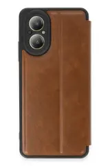 Newface Realme 12 Lite Kılıf Flip Cover - Taba