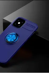 Newface iPhone 12 Mini Kılıf Range Yüzüklü Silikon - Mavi