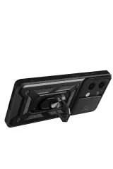 Newface Xiaomi Poco X6 Kılıf Pars Lens Yüzüklü Silikon - Kırmızı