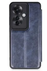 Newface Oppo Reno 11F Kılıf Flip Cover - Lacivert