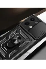 Newface Xiaomi Poco X6 Kılıf Pars Lens Yüzüklü Silikon - Lacivert