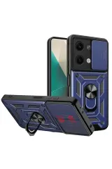 Newface Xiaomi Poco X6 Kılıf Pars Lens Yüzüklü Silikon - Lacivert