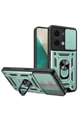 Newface Xiaomi Poco X6 Kılıf Pars Lens Yüzüklü Silikon - Yeşil