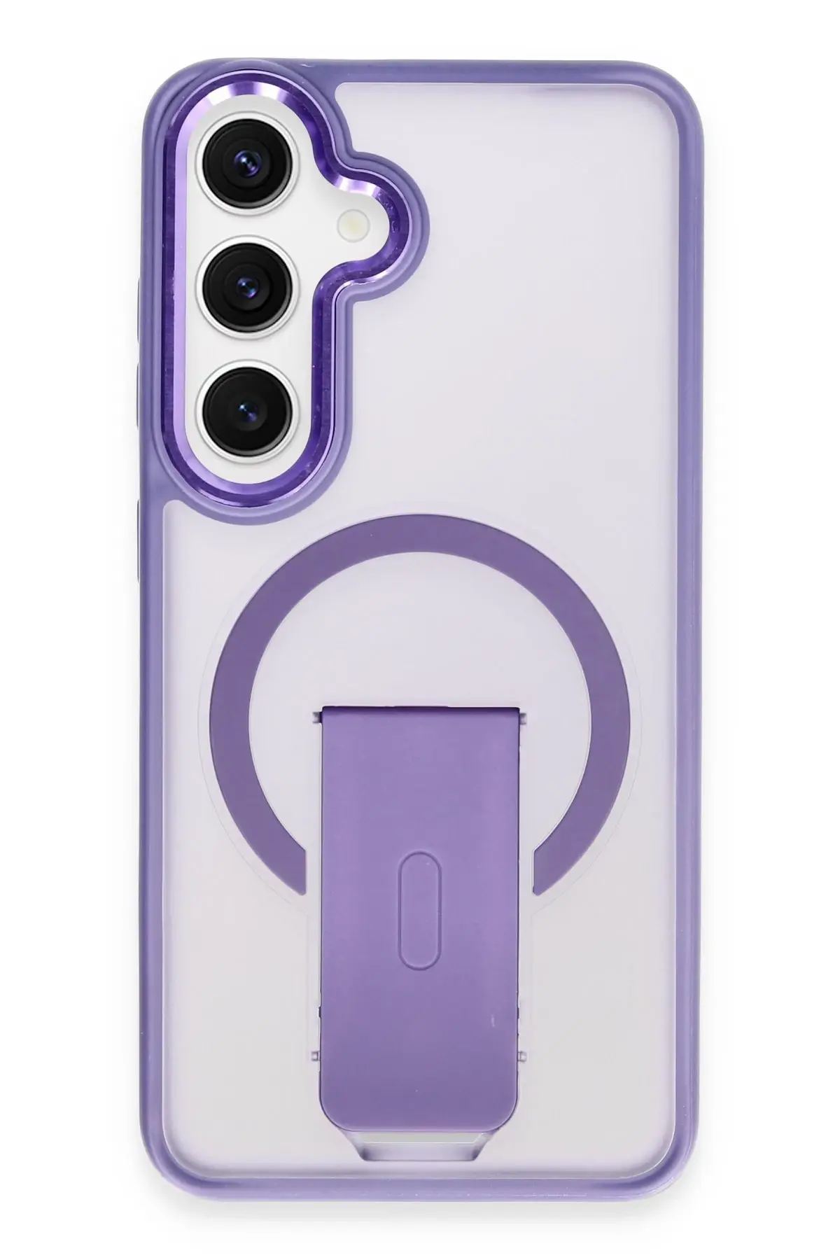 Newface Samsung Galaxy S24 Tork Magsafe Standlı Kapak - Derin Mor