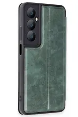 Newface Realme C65 Kılıf Flip Cover - Koyu Yeşil