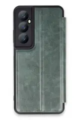 Newface Realme C65 Kılıf Flip Cover - Koyu Yeşil