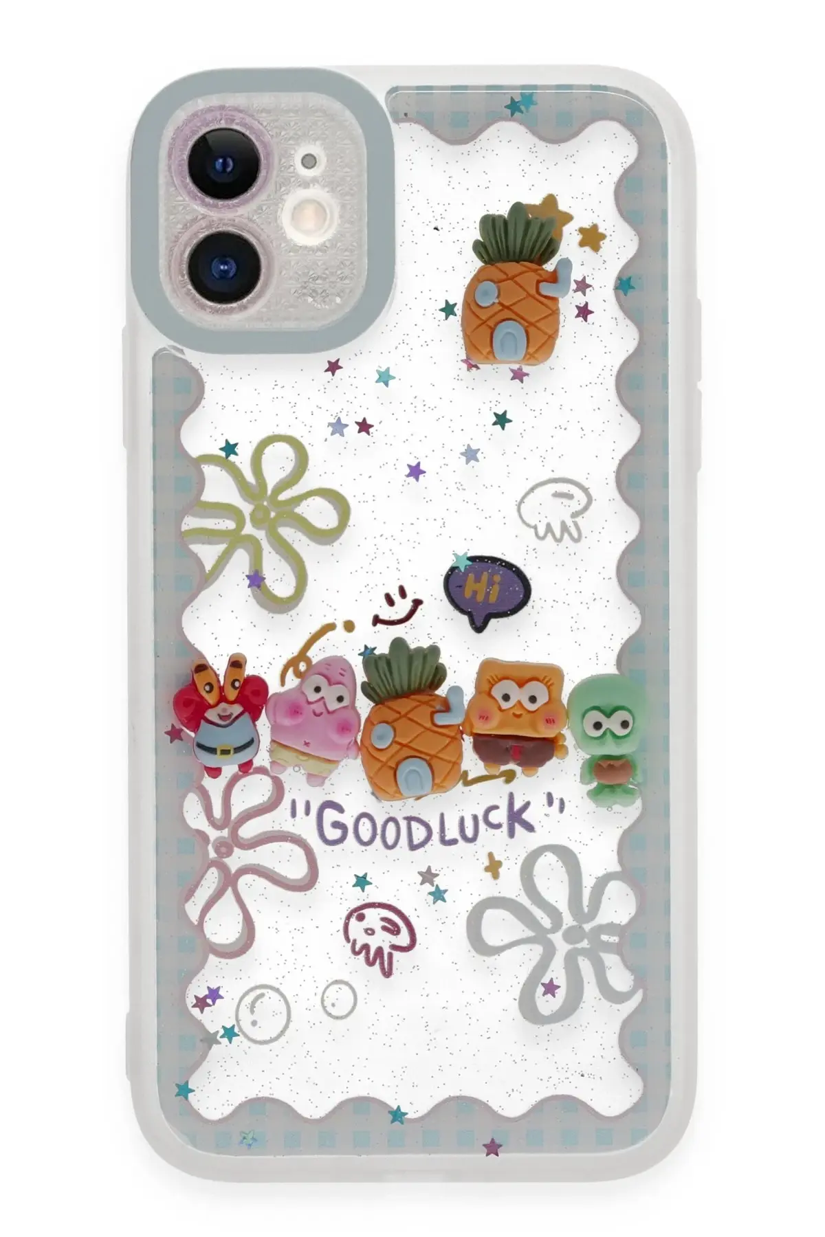 Newface iPhone 11 Kılıf Sweet Desenli Silikon Kapak - Açık Mavi