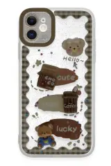 Newface iPhone 11 Kılıf Sweet Desenli Silikon Kapak - Şeffaf