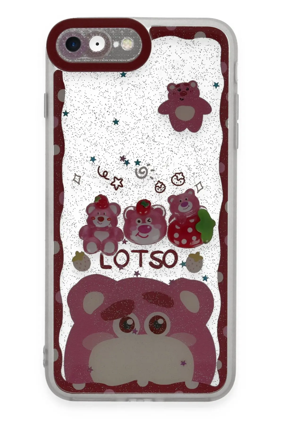 Newface iPhone 7 Kılıf Sweet Desenli Silikon Kapak - Pembe