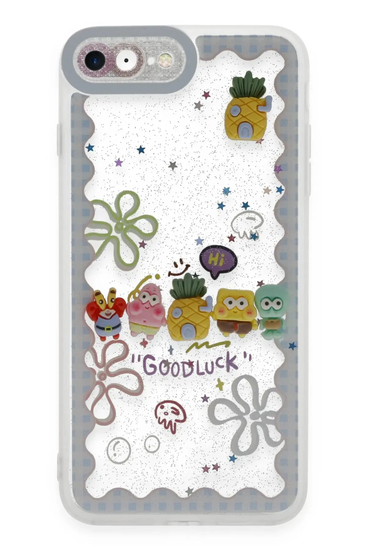 Newface iPhone 7 Kılıf Sweet Desenli Silikon Kapak - Açık Mavi