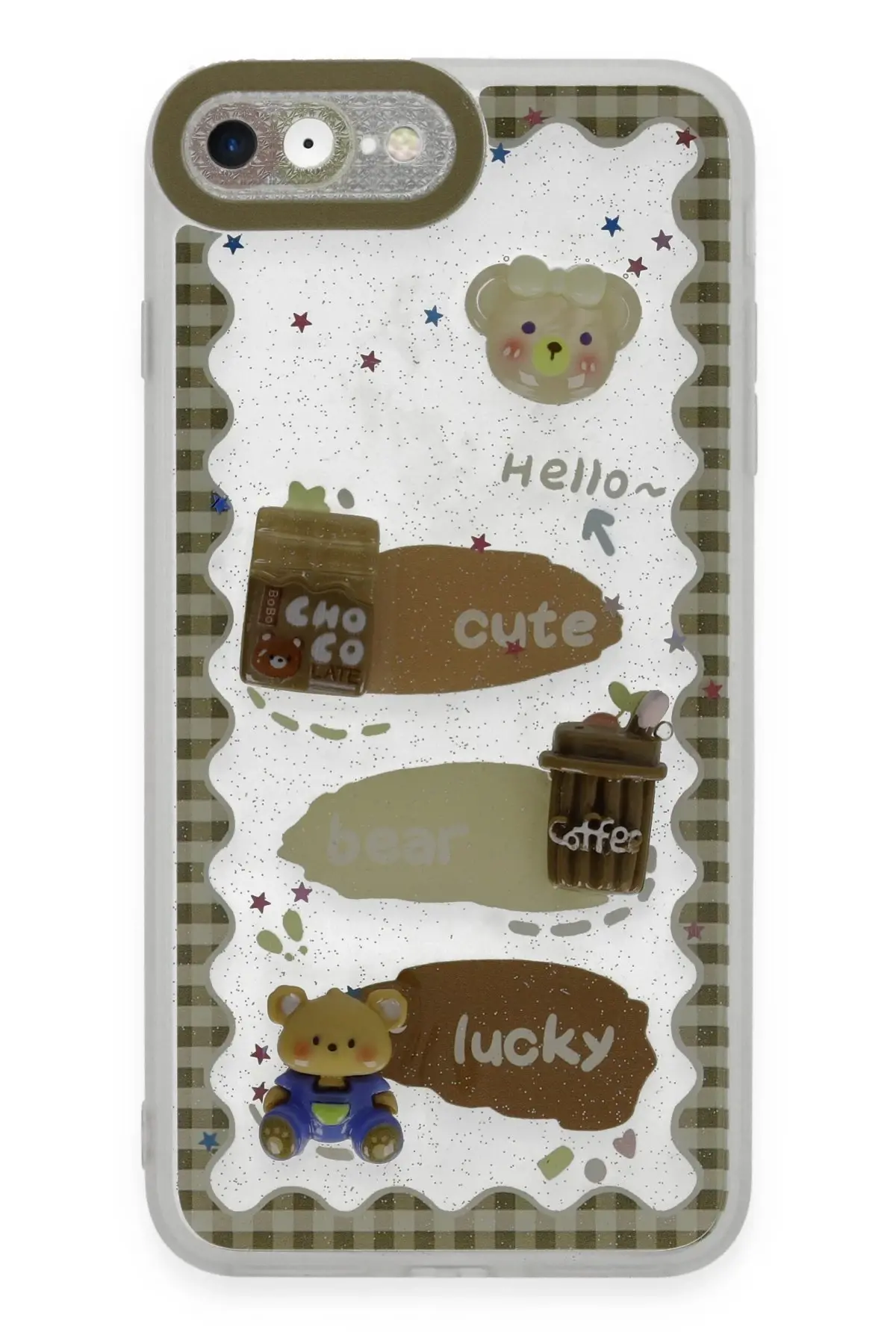 Newface iPhone 7 Kılıf Sweet Desenli Silikon Kapak - Şeffaf