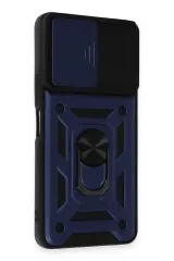 Newface Vivo Y36 Kılıf Pars Lens Yüzüklü Silikon - Lacivert