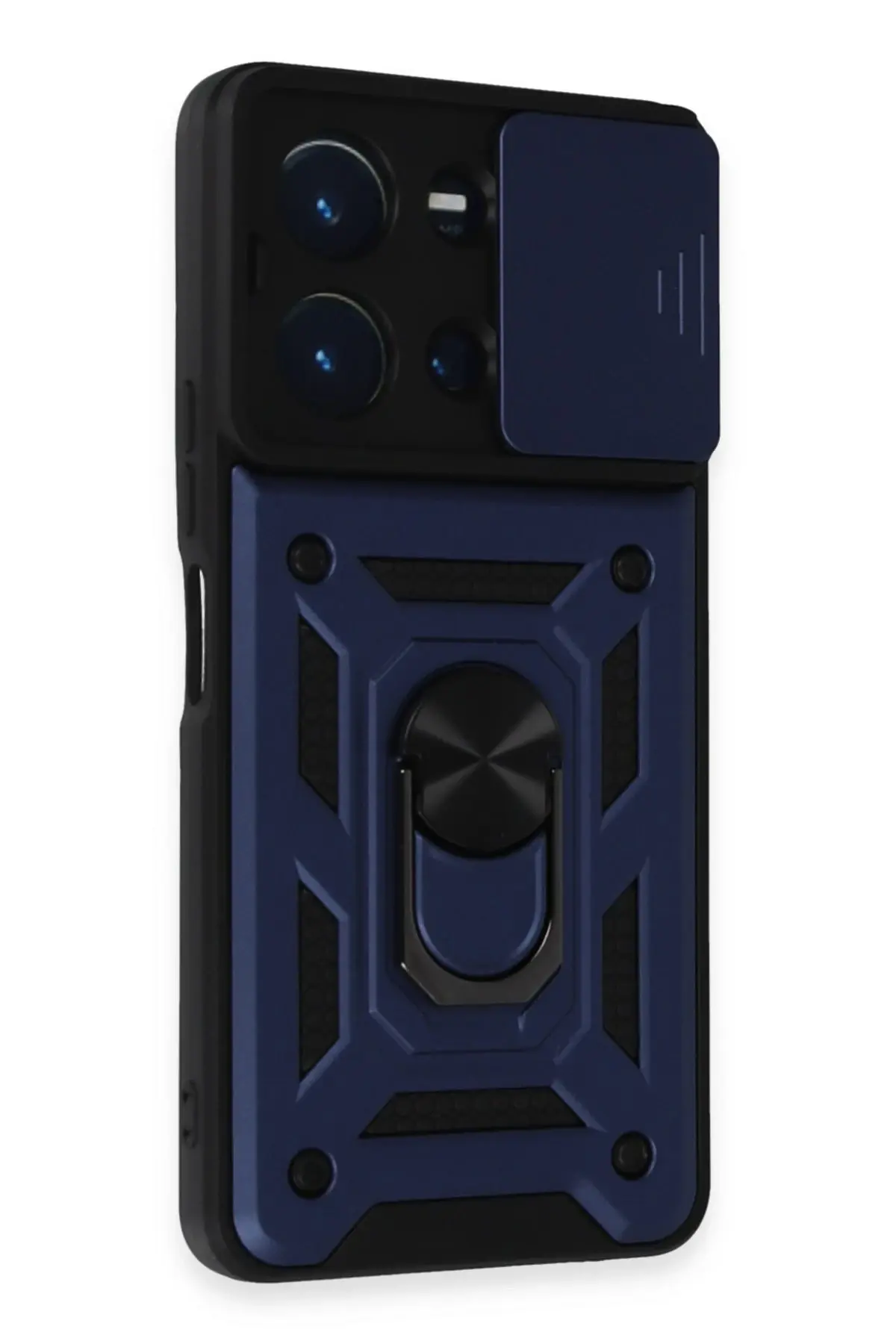 Newface Vivo Y36 Kılıf Pars Lens Yüzüklü Silikon - Lacivert