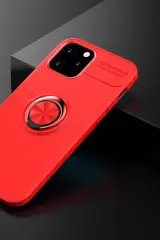 Newface iPhone 12 Kılıf Range Yüzüklü Silikon - Kırmızı