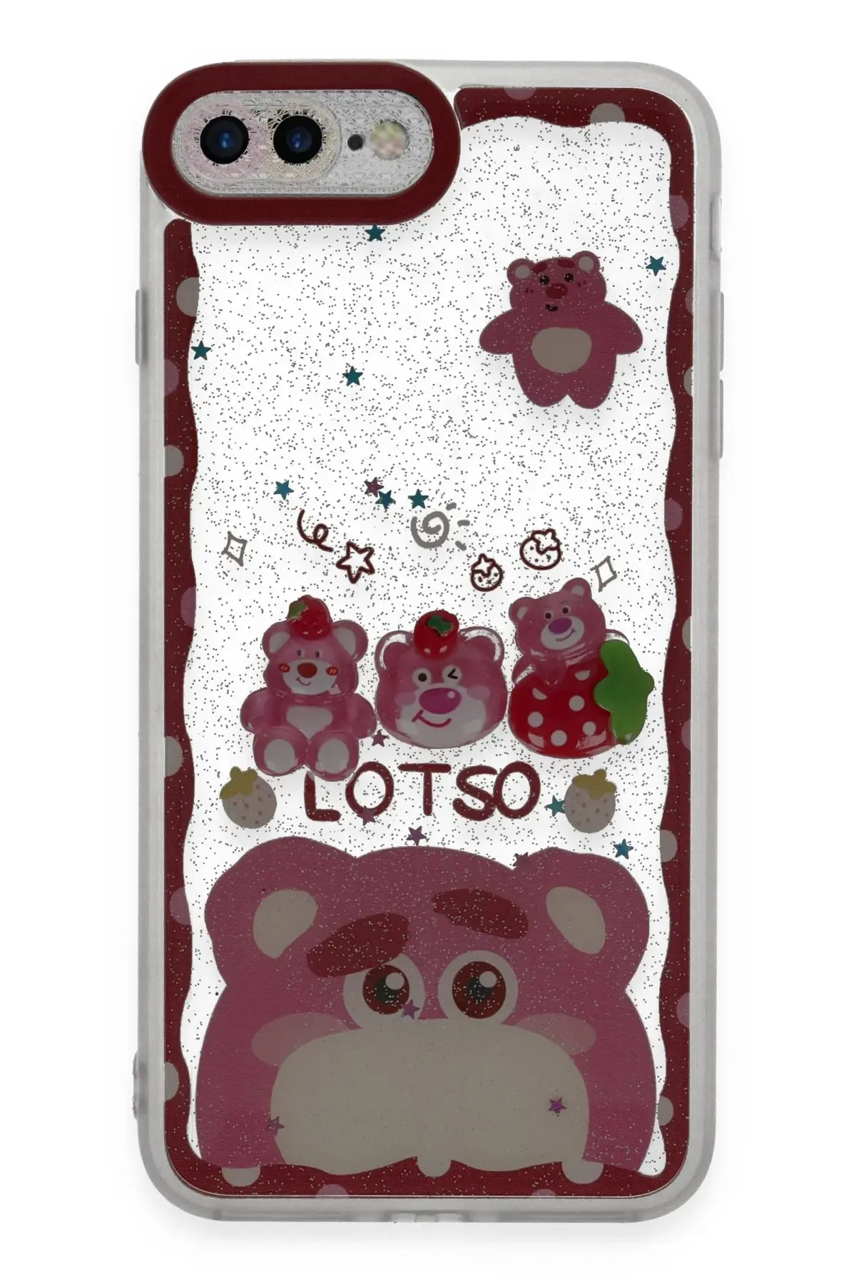 Newface iPhone 7 Plus Kılıf Sweet Desenli Silikon Kapak - Pembe