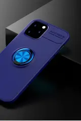 Newface iPhone 12 Kılıf Range Yüzüklü Silikon - Mavi