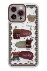 Newface iPhone 14 Pro Kılıf Sweet Desenli Silikon Kapak - Şeffaf