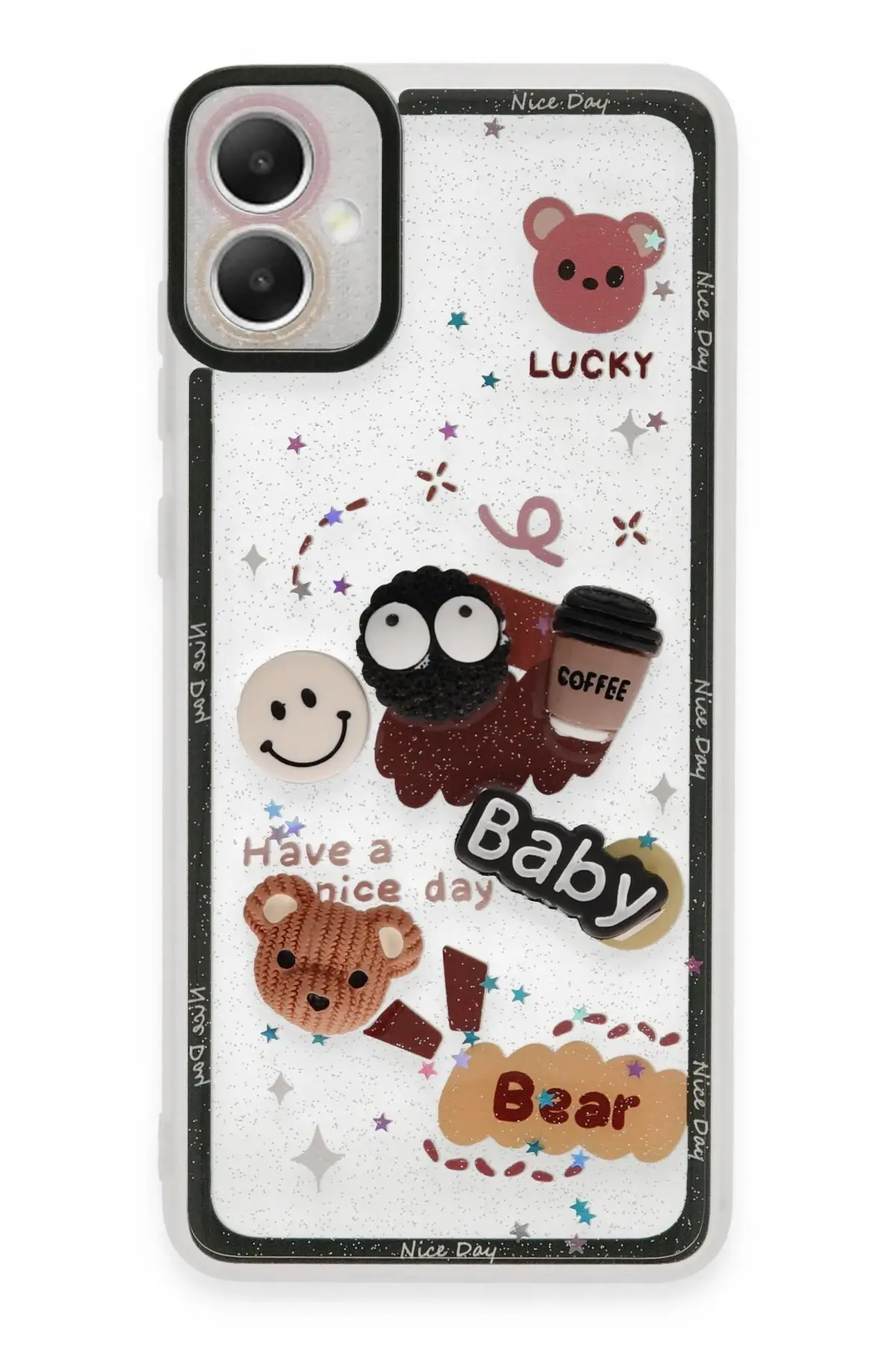 Newface Samsung Galaxy A05 Kılıf Sweet Desenli Silikon Kapak - Sarı