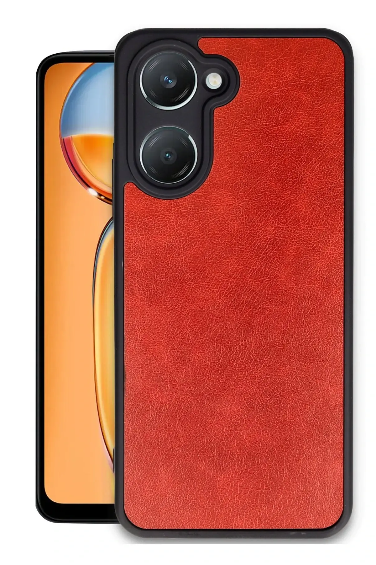 Newface Vivo Y18 Kılıf Aras Deri Kapak - Kırmızı