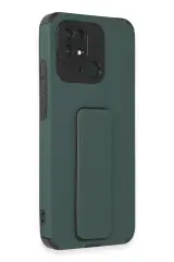 Newface Xiaomi Redmi 10C Kılıf Mega Standlı Silikon - Yeşil